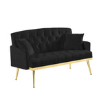 55.5 Velvet 2-Seater Sofa with 2 Pillows, Contemporary Design, and Easy Assembly