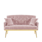55.5 Velvet 2-Seater Sofa with 2 Pillows, Contemporary Design, and Easy Assembly