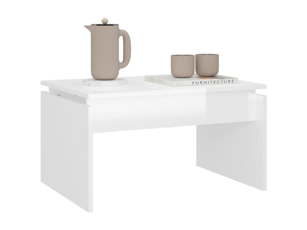 Coffee table, glossy white, 68x50x38 cm, chipboard