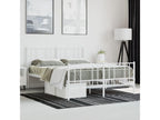 Metal bed frame with white headboard/footboard 140x190cm