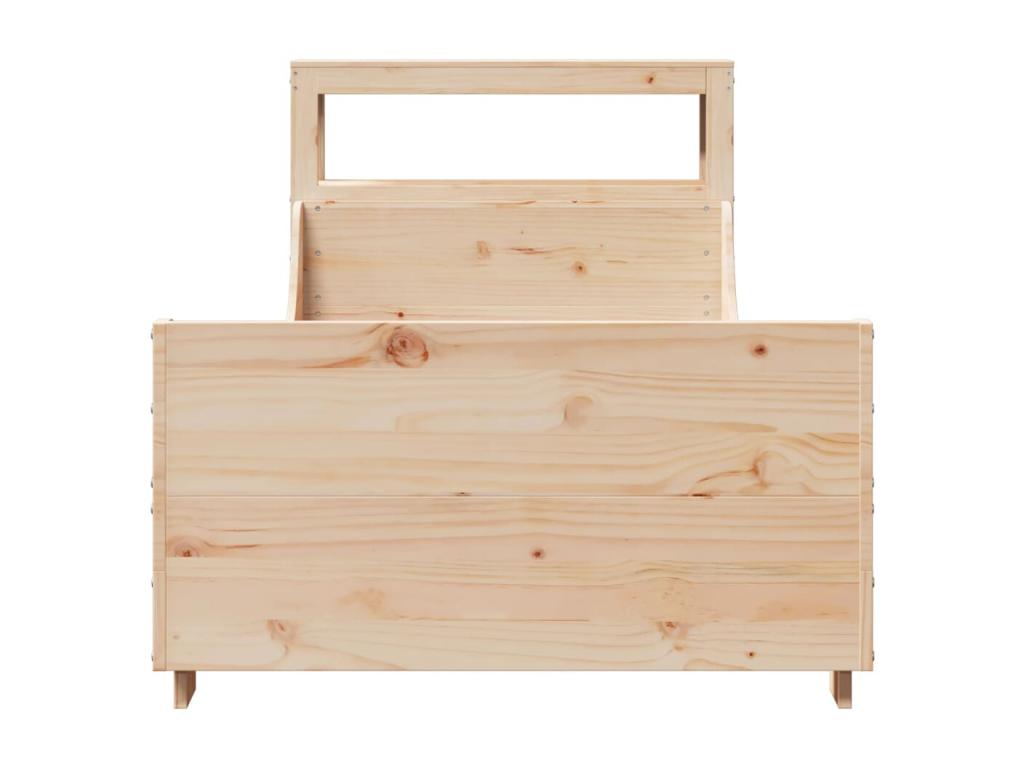 Bed frame without mattress 90x200 cm solid pine wood