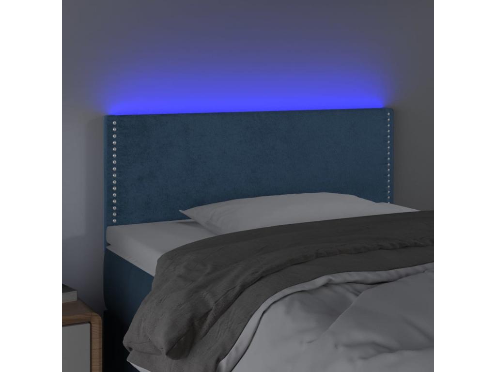 Dark Blue LED Headboard 80x5x78/88 cm Velvet