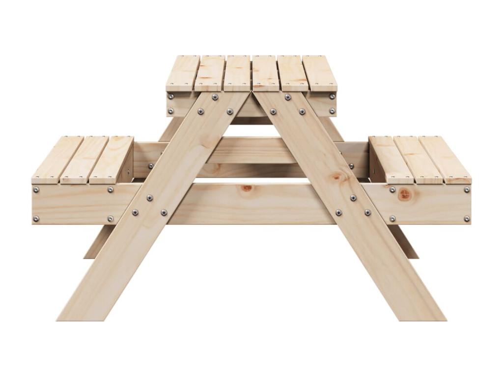 Children's picnic table 88x97x52cm solid pine wood