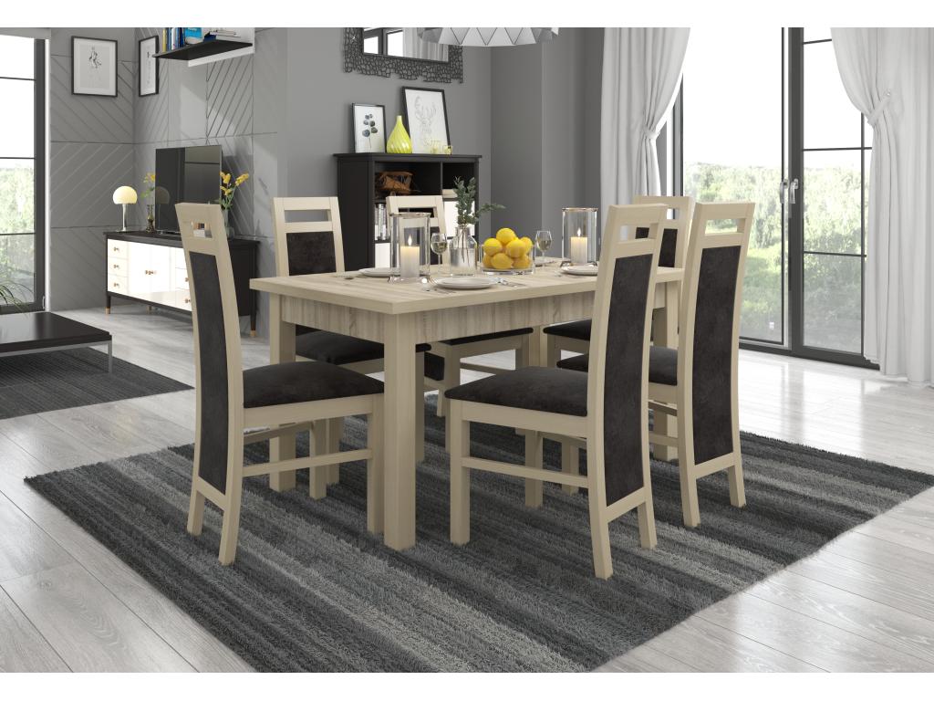 Light wood chair by Meublori and fabric by Meublori-Tissu 27120