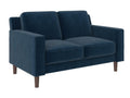 2-seater sofa in blue velvet