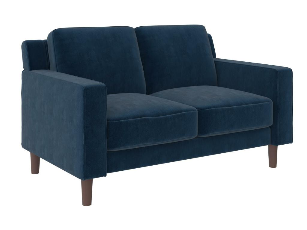 2-seater sofa in blue velvet