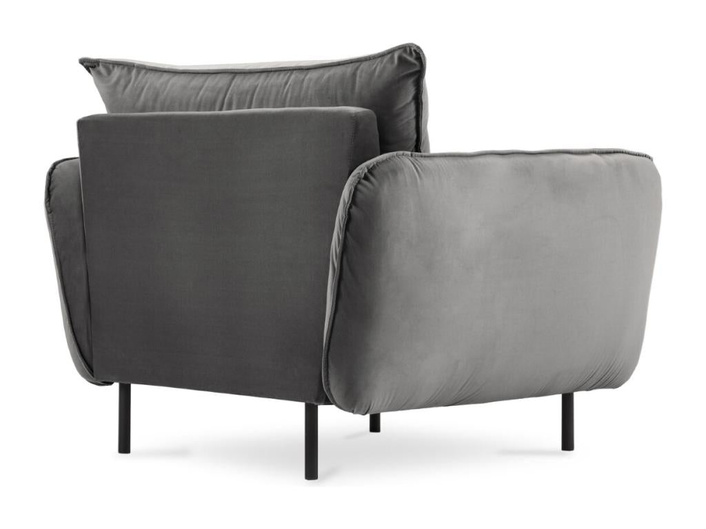 Meublori - Meublori armchair in grey velvet - 97x94x95cm