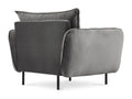 Meublori - Meublori armchair in grey velvet - 97x94x95cm