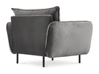 Meublori - Meublori armchair in grey velvet - 97x94x95cm