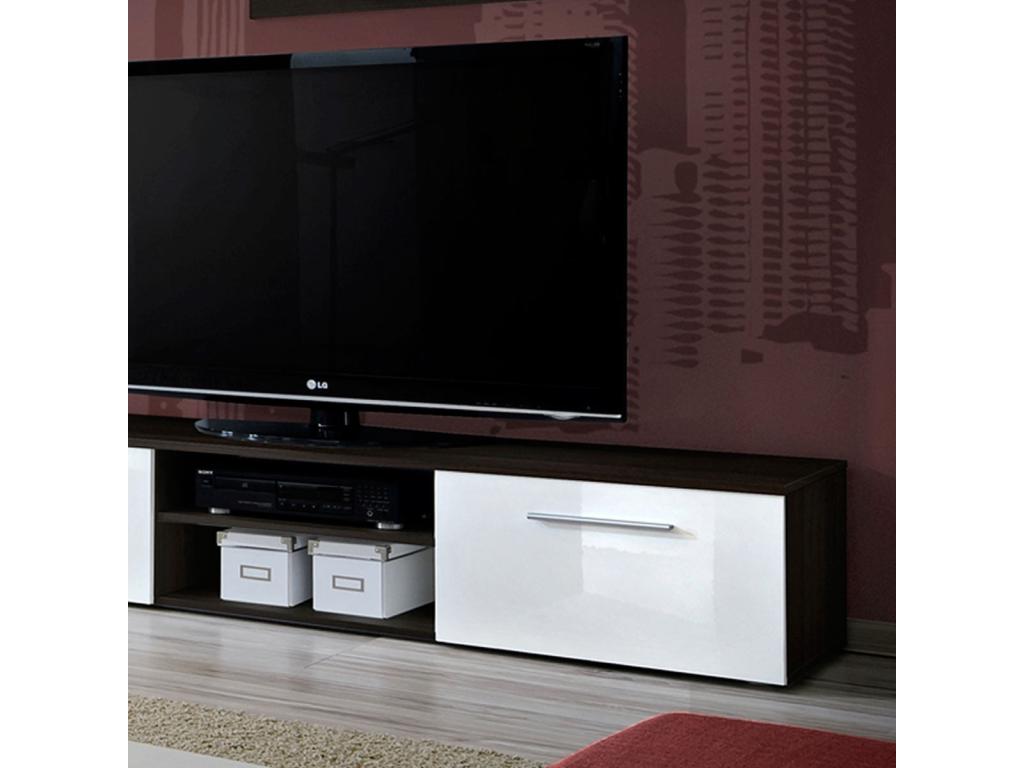 Galino I Coffee 250cm White/Wenge TV Unit/Bookcase Set