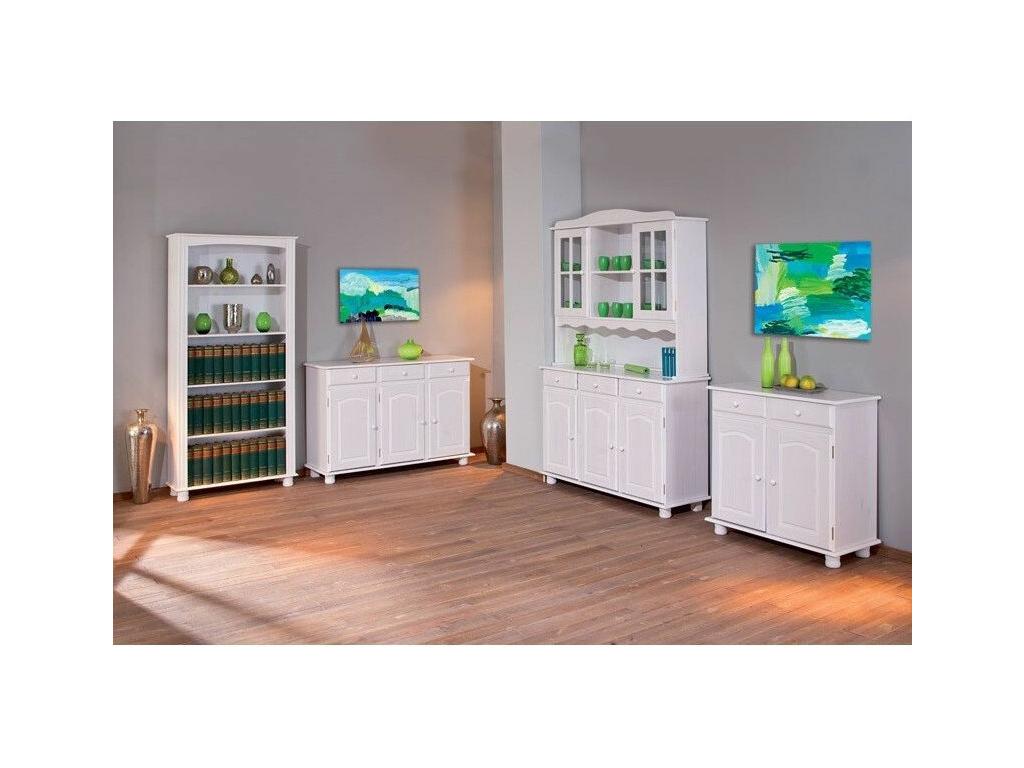 Meublori 2-Door/2-Drawer Wooden Sideboard, 88cm, White