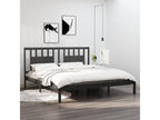 Bed frame without mattress, grey solid wood, 200x200 cm