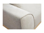 Meublori 3-seater Scandinavian sofa in beige textured velvet-effect fabric and light wood