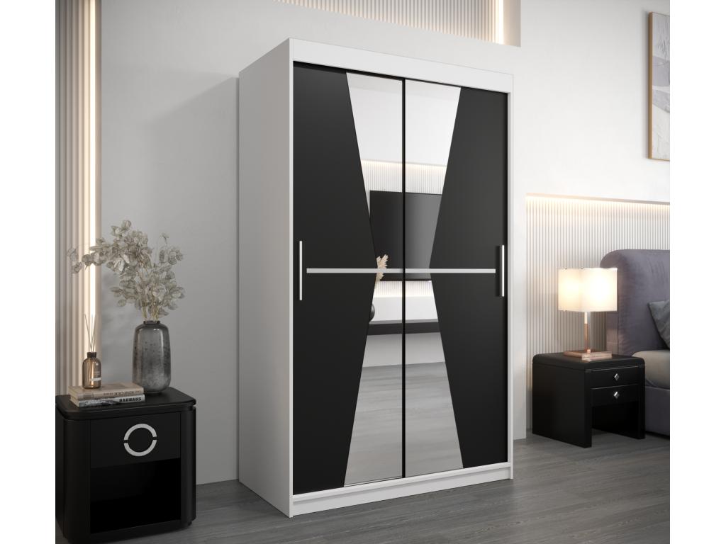 Maroko Sliding Door Wardrobe 200/120/62 2 Doors White/Black