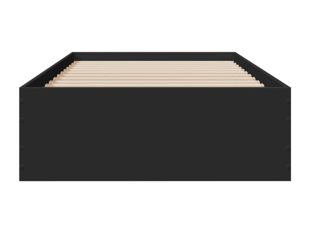 Black bed frame with drawers (mattress not included) 90x200 cm