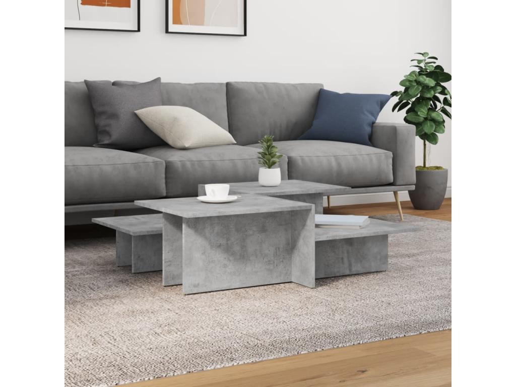 Coffee tables, 2 pcs, concrete grey, engineered wood