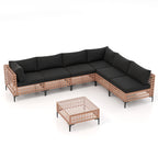 6 - Person Outdoor Sectional Seating Group with Cushions