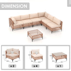 6 - Person Outdoor Sectional Seating Group with Cushions