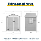 6 ft x 4 ft/6 ft x 8 ft/8 ft x 6 ft/8 ft x 10 ft All-Weather Resin Outdoor Plastic Storage Shed w/Floor, Spire Tool Shed
