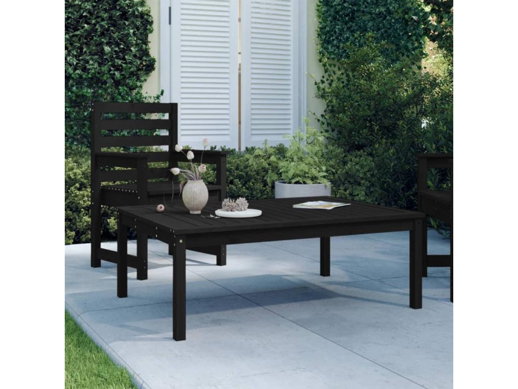 Meublori Premium - Black garden table 121x82.5x45 cm solid pine wood