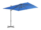 Cantilever parasol with steel pole, Azure Blue, 250x250 cm