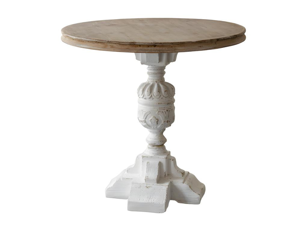 VICTORIA - Round 3-seater table in white recycled wood PPGQ37327