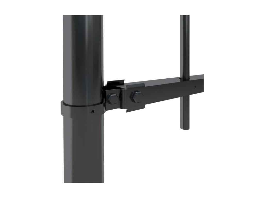 Garden fence with hoop top, steel, 8.5 x 0.6 m, black