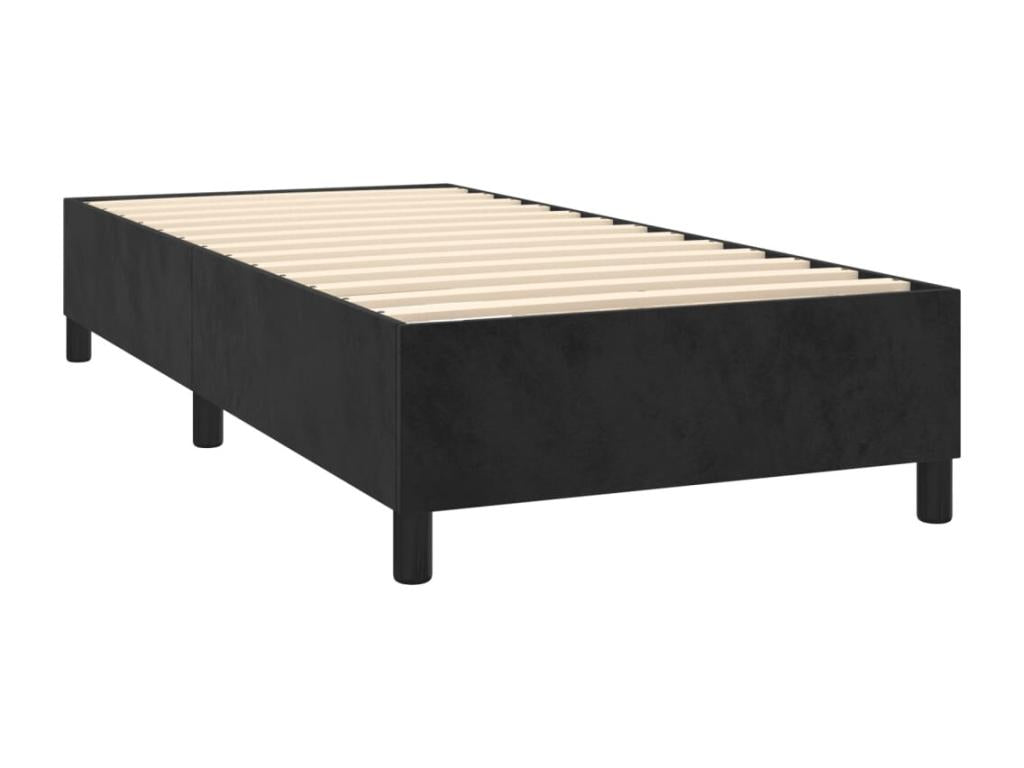 Meublori bed base with black velvet mattress 100x200 cm