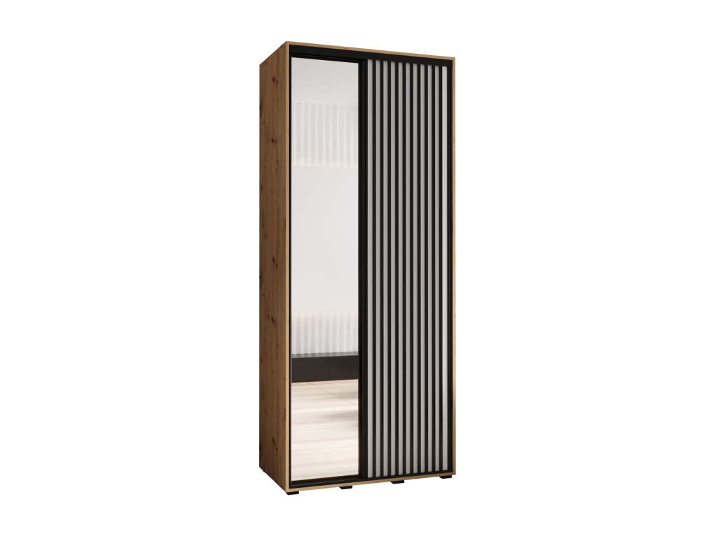 Meublori 2 Sliding Door Wardrobe 235.2/110/60 2 Doors Meublori/White