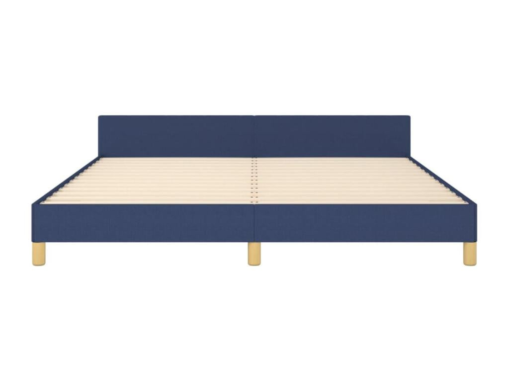 Bed frame with headboard, blue, 160x200 cm, fabric