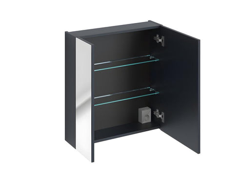 Bathroom cabinet with wall mirror - Indigo blue - W80-H65-D17 - Meublori