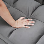 64.96 Velvet 3-in-1 Convertible Sofa Bed with Adjustable Back, Storage Pocket, and 500lb Weight Capacity