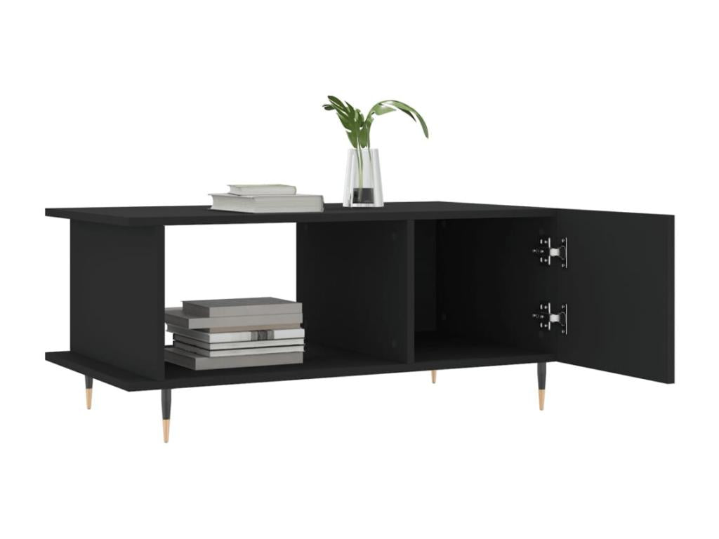 Black coffee table 90x50x40 engineered wood