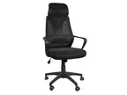 Ergonomic office chair with tilting seat, adjustable headrest, and lumbar support, FAMA black