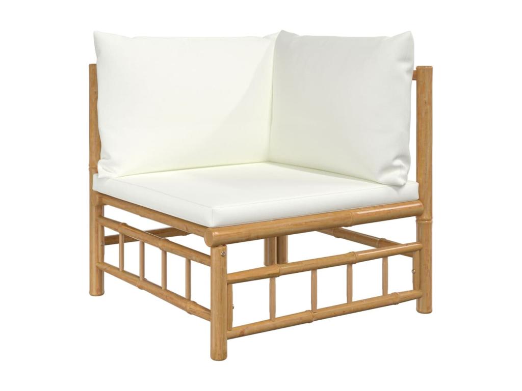 6-piece garden furniture set with cream-white cushions by Meublori