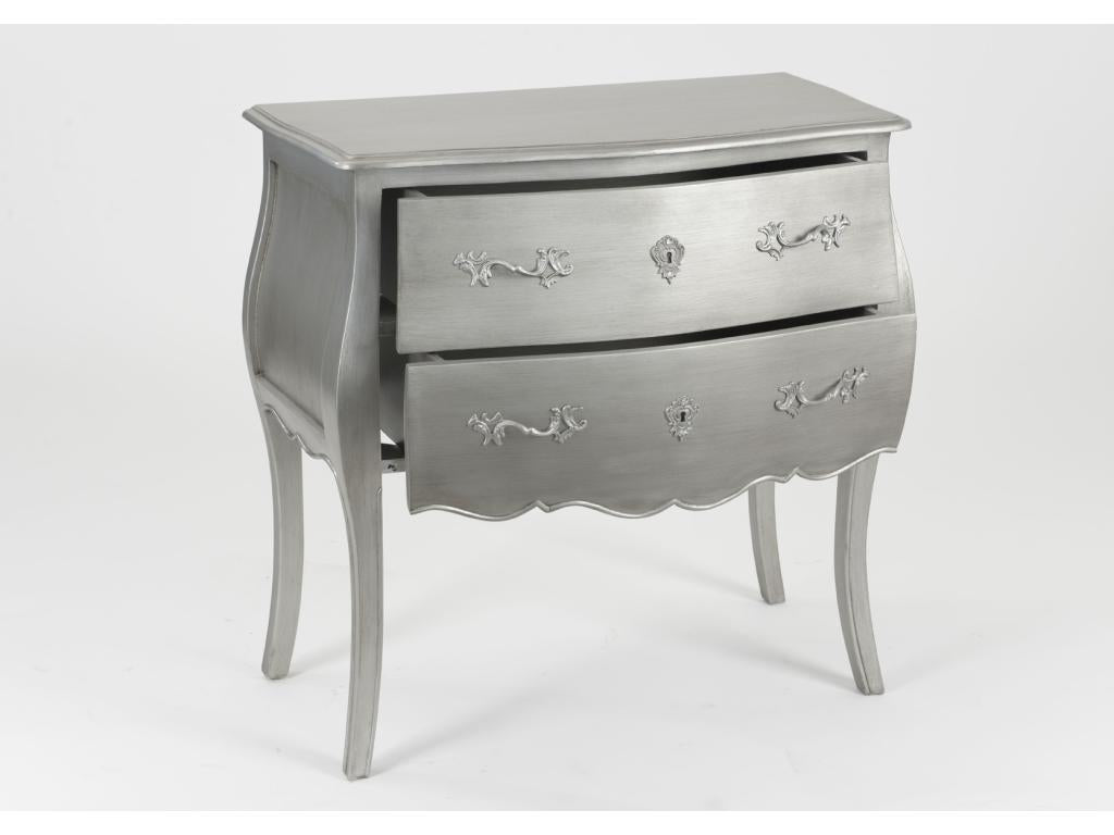 Silver chest of drawers with 2 drawers by Meublori