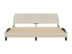 Bed frame with headboard, cream, 180x200 cm, fabric, DUCK85504
