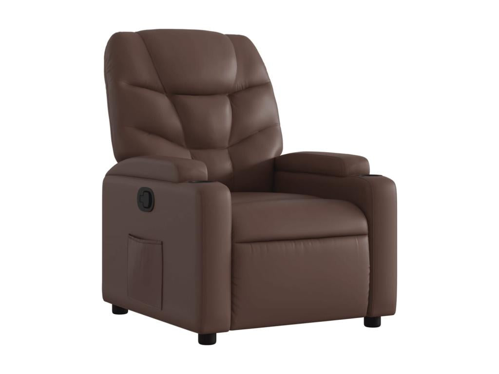 Brown Faux Leather Reclining Armchair