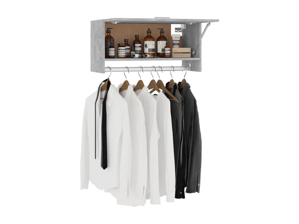 Concrete grey wardrobe 70x32.5x35 cm engineered wood