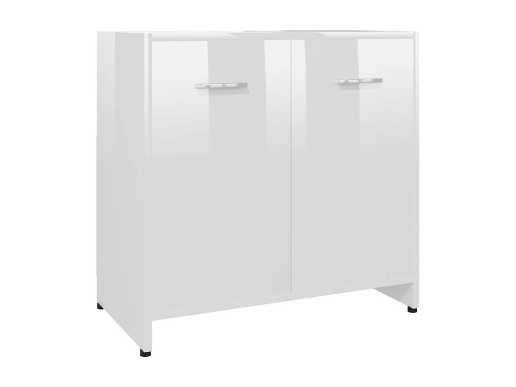 High Gloss White Engineered Wood Bathroom Cabinet HQPD74987