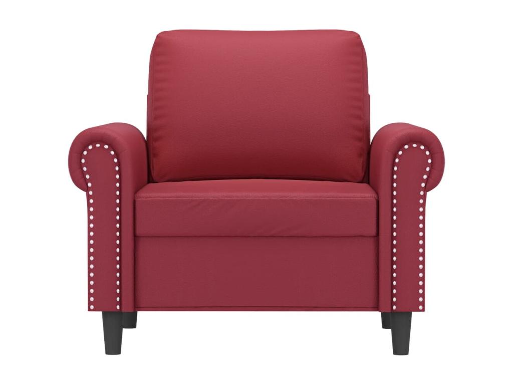 Burgundy Red Armchair 60 cm Faux Leather