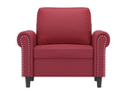 Burgundy Red Armchair 60 cm Faux Leather