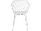 Chair with armrests, polypropylene, Meublori - White