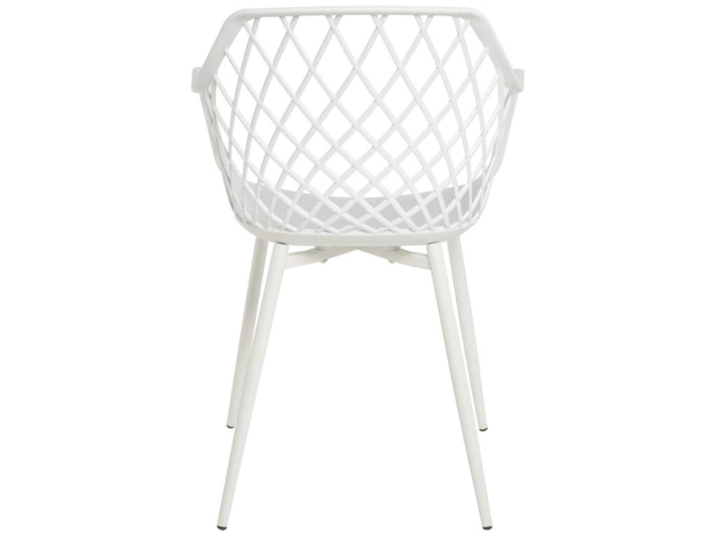 Chair with armrests, polypropylene, Meublori - White