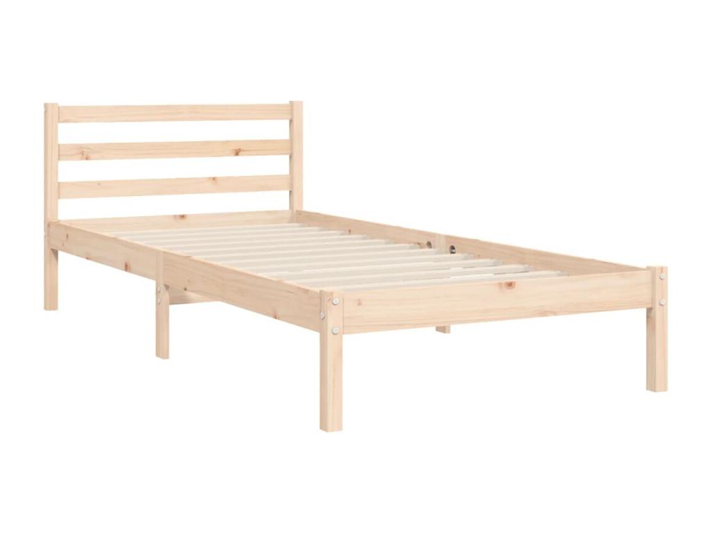 Small, simple, solid wood bed frame with headboard
