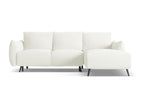 Right-hand corner sofa bed in chenille fabric - white - Meublori