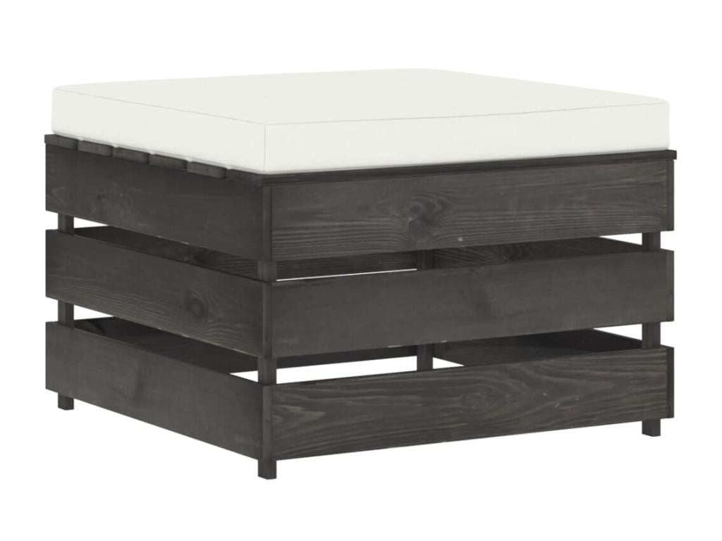 3-piece garden furniture set with cushions, grey impregnated wood, 13