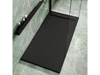 Meublori 90x150cm extra-flat shower tray in black slate-effect resin