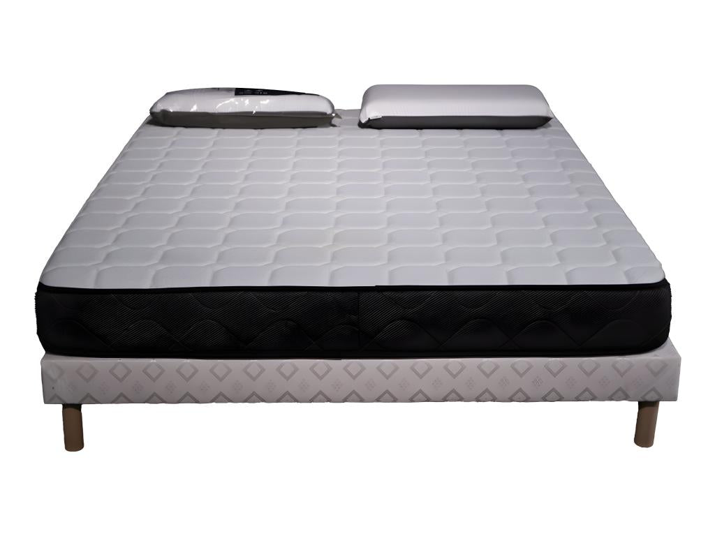 Meublori Foam Mattress Set - 90x190cm and 1 Pillow 70x40cm - White Bed Base