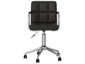 Black Faux Leather Swivel Dining Chair